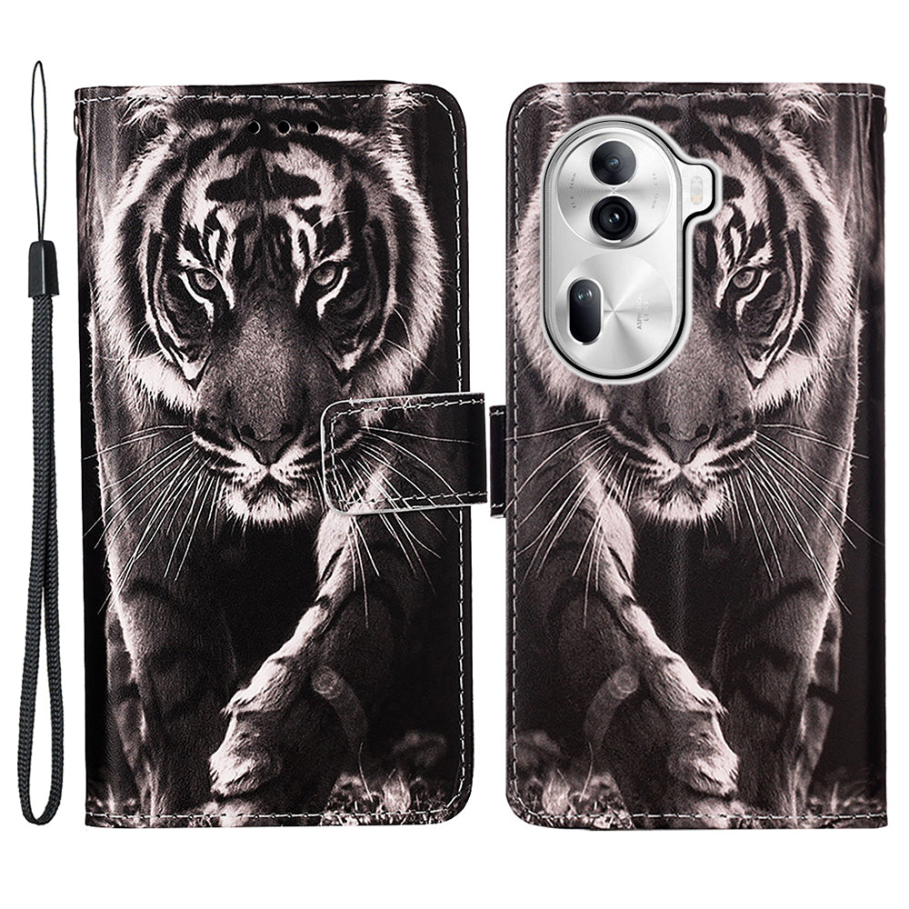 YB Pattern Printing Leather Series-4 for Oppo Reno11 Pro 5G (Global) Case Phone Wallet Cover YB Pattern Printing Leather Series-4 for Oppo Reno11 Pro 5G (Global) Case Phone Wallet Cover